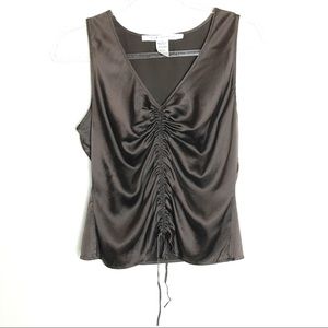 Max Studio Silk Sleeveless Brown Dressy Top Sz XS